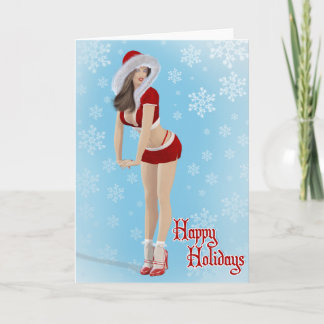 Belle Pinup Noël Joyeuse Carte de vacances