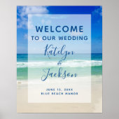 Belle plage Bienvenue à notre affiche Mariage (Devant)