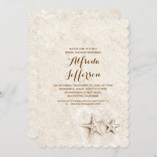 belle plage nuptiale invitation à la douche (Devant / Derrière)