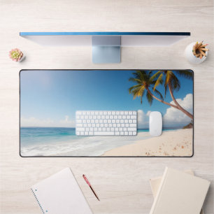 Belle plage Ocean Beach Palm Tree Desk Mat