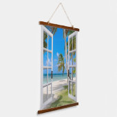 Belle Plage Thème Fenêtre Vue Tapisserie (Angulaire)