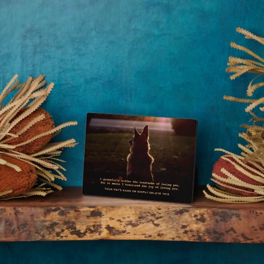 Belle plaque commémorative berger allemand pour an (Côté)