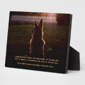 Belle plaque commémorative berger allemand pour an (Côté)