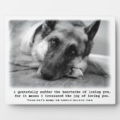 Belle plaque commémorative berger allemand pour an (Devant)