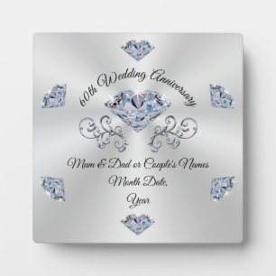 Belle Plaque personnalisée, 60e Anniversaire