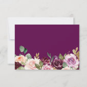 Belle Plum violet de mariage floral RSVP carte (Dos)
