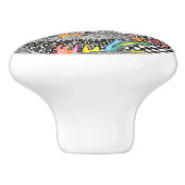 Belle poignée de porte de tigre - Céramique (Côté)