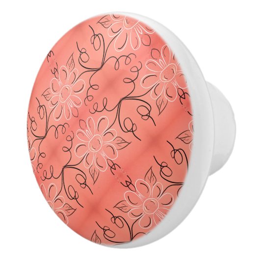 Belle poignée florale de corail rouillé (Droite)