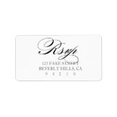 Belle police Elegant Script étiquette de adresse R (Devant)