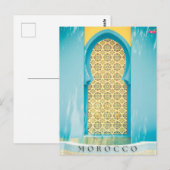 Belle Porte Bleue Marocaine À Marrakech Carte Post (Devant / Derrière)