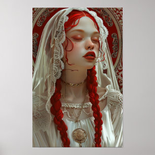 Belle Poster Girl with Flowers