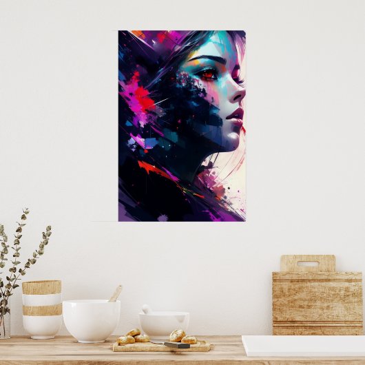 Belle Poster Portrait de Fille (Cuisine)