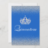 Belle Quinceanera bleu et argent Invitations (Dos)