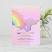 Belle Rainbow Anniversaire Fête Invitation (Debout devant)