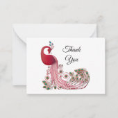 Belle Red Peacock Merci Cartes (Devant)