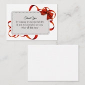 Belle Red Ribbon Merci Cartes (Devant / Derrière)