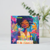 Belle Reine noire Invitation fête d'anniversaire (Debout devant)