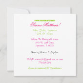 Belle Reine noire Invitation fête d'anniversaire (Dos)