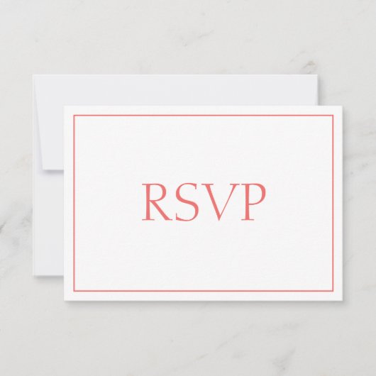 Belle réponse corail et blanc RSVP (Devant)
