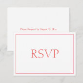 Belle réponse corail et blanc RSVP (Devant / Derrière)