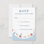 Belle Retro Bébé Bleu Mariage Cartes RSVP (Devant)