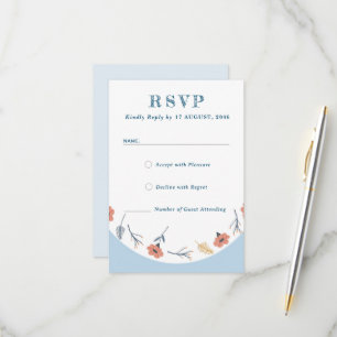 Belle Retro Bébé Bleu Mariage Cartes RSVP
