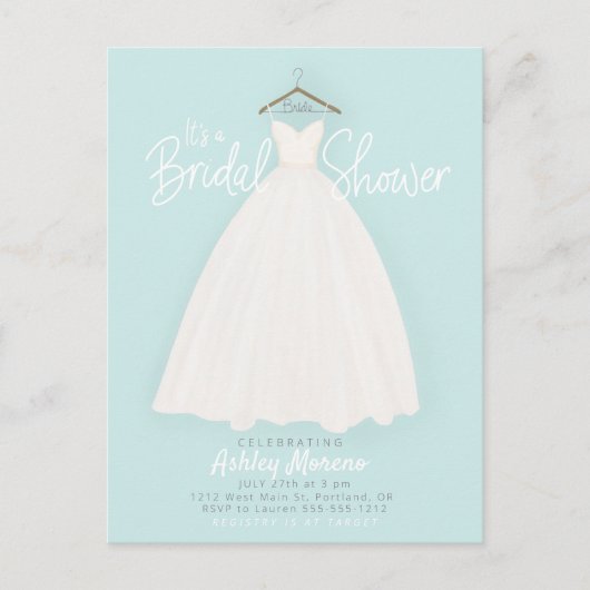 Belle robe Nuptiale/wedding shower Invitation (Devant)