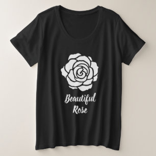 Belle Rose Blanc Plus Taille T-shirt