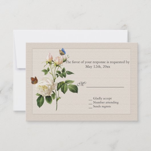 belle rose blanche vintage RSVP (Devant)