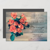 Belle Rose Bouquet Fleurs Mariage Invitations (Devant / Derrière)