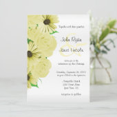 Belle Rose Jaune & Fête de mariage Invitations (Debout devant)