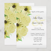 Belle Rose Jaune & Fête de mariage Invitations (Devant / Derrière)