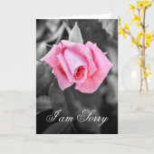 Belle rose rose Je suis désolé carte florale (Fleur jaune)