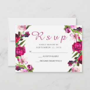 Belle rose rose mariage Invitation RSVP