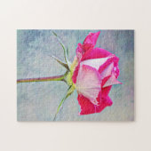 Belle rose rose poitrine Artsy Flower Puzzle (Horizontal)