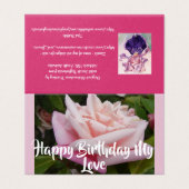 Belle Rose Rose Rose Love Carte Anniversaire (Outside Unfolded)