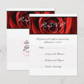 Belle Rose rouge mariage RSVP (Devant / Derrière)