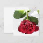 Belle Rose rouge Votre Carte Appartement Texte (Devant / Derrière)