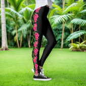 Belle roses florales roses florales Leggings