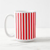 Belle rouge blanc rayures drôle café mug (Gauche)