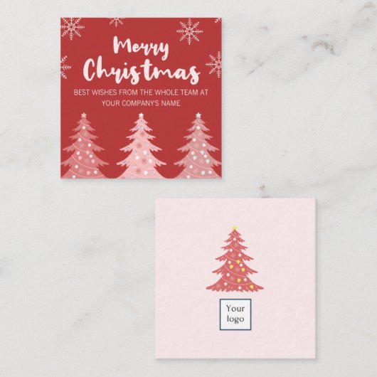 belle rouge carré carte de visite (Devant / Derrière)