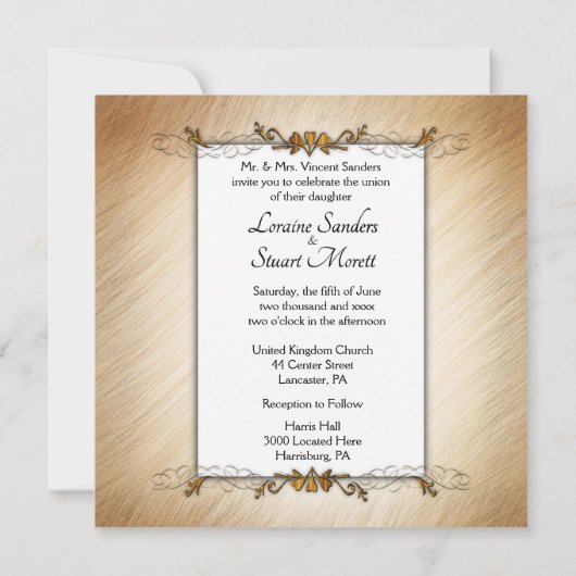 Belle Rustique Bicyclette Mariage thème Invitation (Dos)