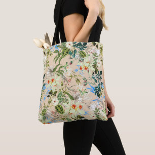 Belle Sac en Textile Floral Bleu & Blanc Fleurs