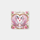Belle Saint-Valentin Swan Rose Post-It Notes (Devant)