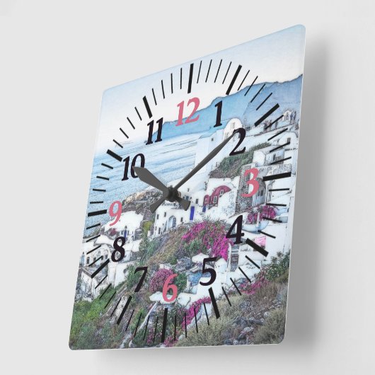 Belle Santorin, horloge Grèce (Angle)
