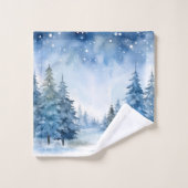 Belle scène Blue Winter Woods (Gant de toilette)
