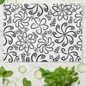 Belle serviette blanche et noire (Plié)