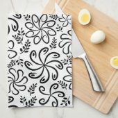 Belle serviette blanche et noire (Quart Plié)