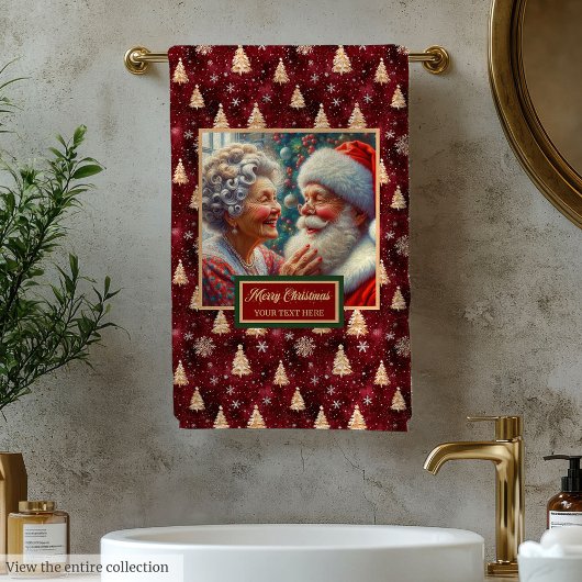 Belle Serviette de bain Cranberry Red Gold Tree