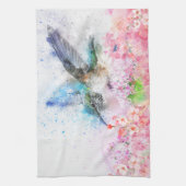 Belle Serviette de cuisine Florale Colibri (Vertical)